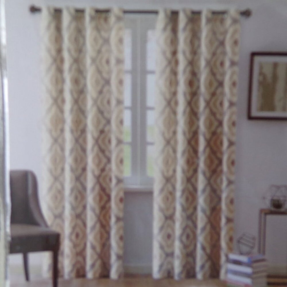 INK + IVY Ankara Curtain Panel 50"x 84" Taupe One Panel